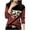 Wine, variant on WREESH Womens Fashion T-Shirts Casual Geometry Printed T-Shirt Long Sleeve Blouse Round Neck Casual Tops Pullover Blue