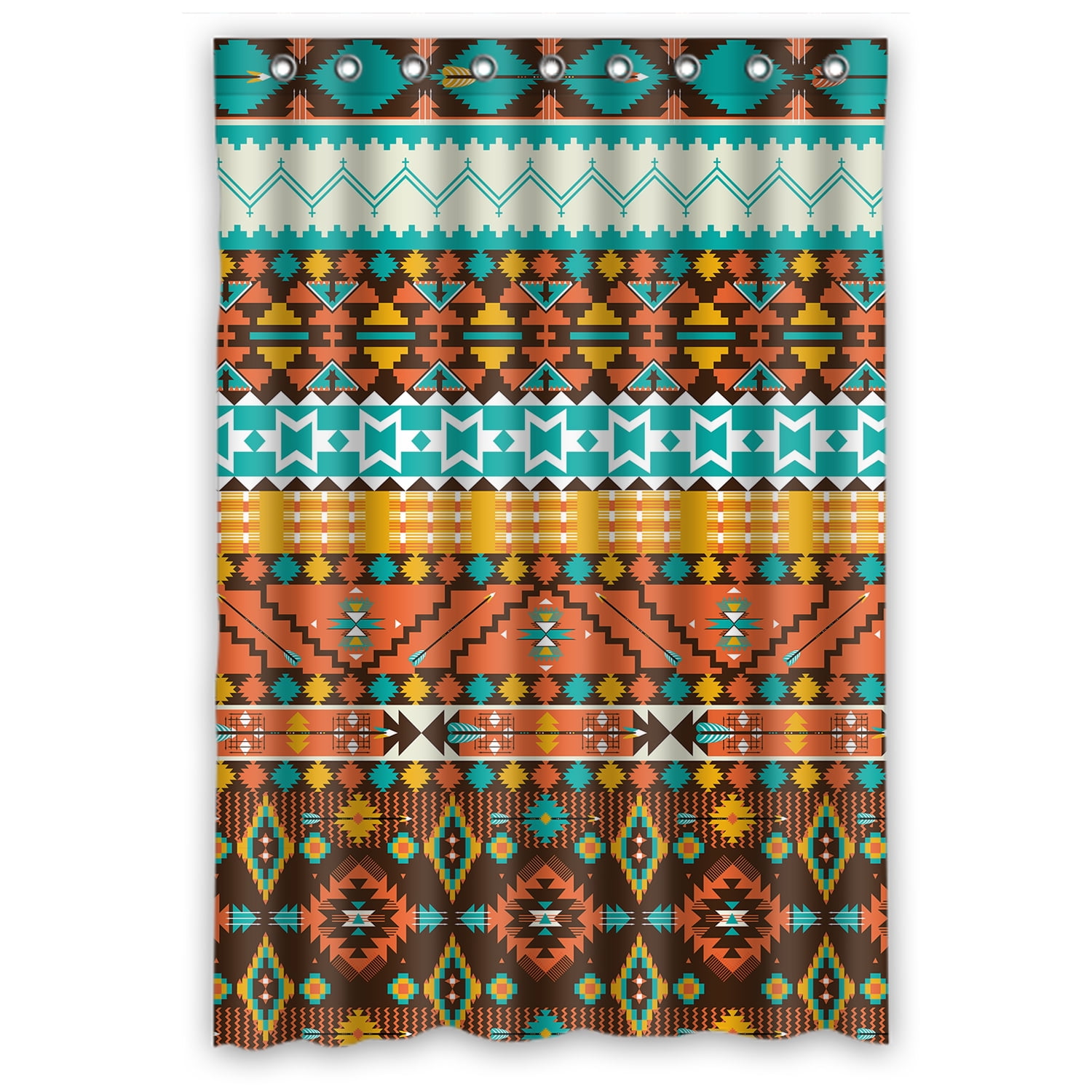 YKCG Colorful Aztec Bohemian Geometric Shower Curtain Waterproof Fabric Bathroom Shower Curtain 48x72 inches