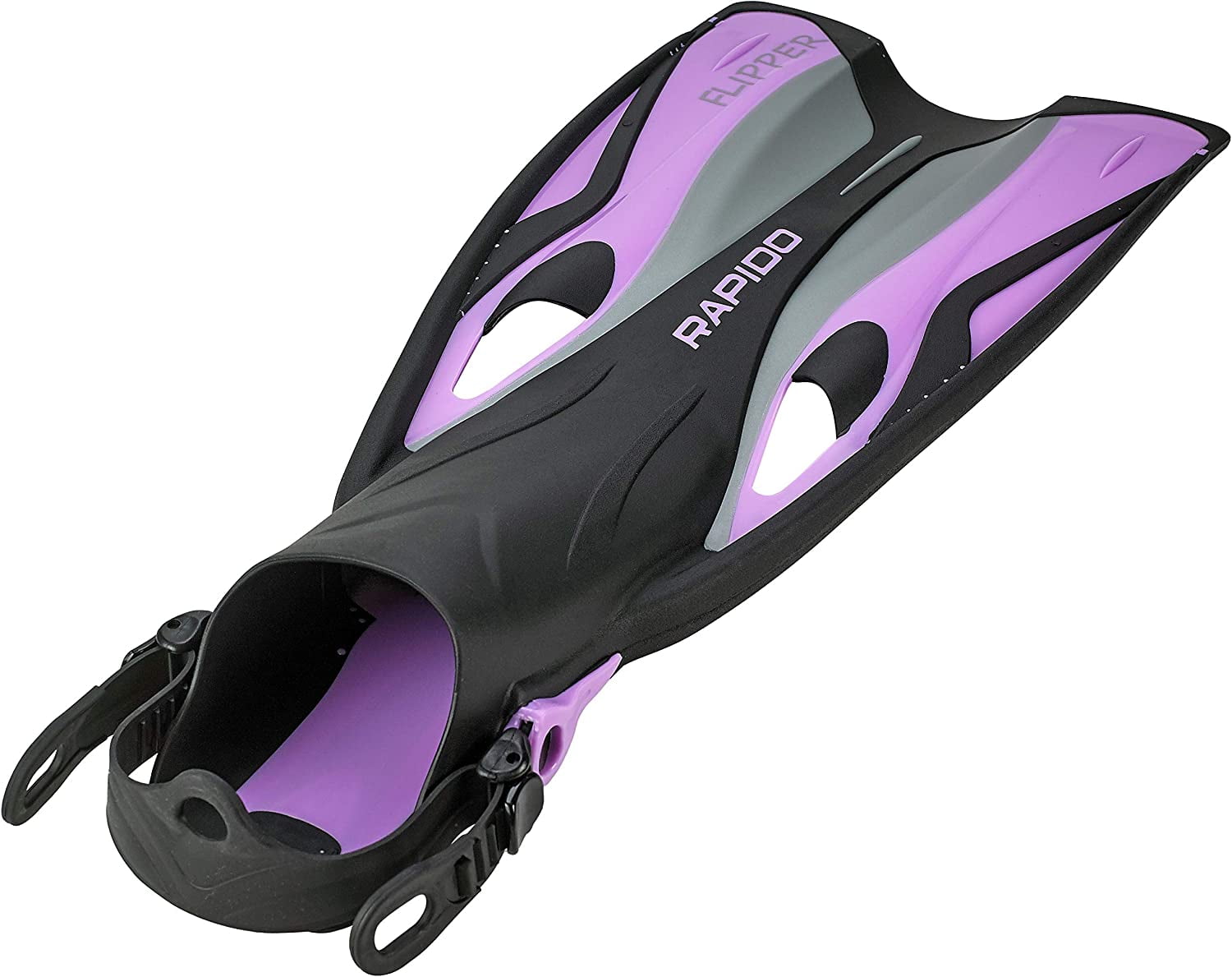 Rapido Boutique Collection Flipper Open Heel Adjustable Snorkel Fin with Snorkeling Gear Carry Bag, Ideal Snorkeling Fins for Snorkel or Scuba