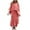 Red, variant on Ltctricy Womens Plus Size 2 Piece Sets Vintage Long Sleeve Tops and Midi Flowy Skirts Trendy Casual Loose Matching Outfits
