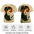 thumbnail image 3 of QTAGTESS Samurai Anime T-Shirt for Men Japanese Warrior Graphic Tee with Red Sun Japan Style Manga Art Shirt Asian Ink Art Short Sleeve Shirt, 3 of 7