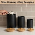 thumbnail image 4 of Ceramic Kitchen Canisters for Countertop Set of 3 with Airtight Bamboo Lids - White Kitchen Canisters with Airtight Lids - Flour Sugar Canister Set - Flour and Sugar Containers Farmhouse - Coffee Jar, 4 of 10