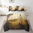 thumbnail image 2 of Homewish Rustic Sheep Animal Bedding Comforter Set 7pcs, Psychedelic Christian Queen Bedding Sets, Bible Verses Theme Reversible Queen Sheet Sets, Microfiber Bedroom Decor, 2 of 7