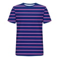 thumbnail image 5 of PNTUTB Men's Fashion Color-blocked Stripes Casual Athletic Comfort Loose Crew Neck Short Sleeve T-shirts, 5 of 6