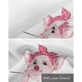thumbnail image 6 of Pink Pig Linen Curtain Valance for Bedroom/Bathroom/Kitchen/Office/Living/Dining Room Window,Watercolor Cute Pig with Bow Rod Pocket Topper Decorative Cafe Drapes Panel 60"x18", 6 of 6