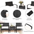 thumbnail image 5 of Topcobe Wicker 3-Piece Outdoor Patio Porch Set Rattan Conversation Furniture Sets with Table and Removable Cushion, Black, 5 of 7