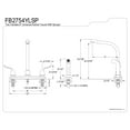 thumbnail image 2 of Kingston FB2754YLSP Yosemite Two-Handle 4-Hole 8" Centerset Kitchen Faucet with Side Sprayer in Black Stainless, 2 of 4