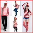 thumbnail image 4 of ¿Dónde está Wally Wally? Disfraz de personaje de anime para cosplay de Halloween para padres, 4 of 4