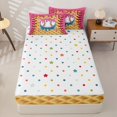 thumbnail image 4 of Homewish Pink Baseball Zipper Twin Comforter Sets with Fitted Sheet and 2 Pillowcases, Cute Sport Zipper Bedding Set for Girls and Boys, Polka Dots Reversible, 4 Pieces, 4 of 6