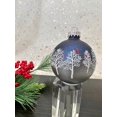 thumbnail image 4 of Glass Christmas Tree Ornaments - 67mm/2.63" [4 Pieces] Decorated Balls from Christmas by Krebs Seamless Hanging Holiday Decor (Midnight Haze & Silver w/ Trees & Cardinals), 4 of 5