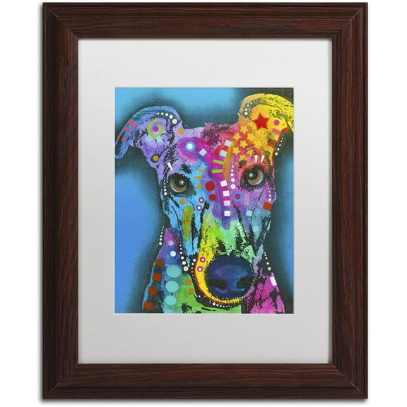 Trademark Fine Art "What Ya Thinking Bout?" Canvas Art by Dean Russo, White Matte, Wood Frame