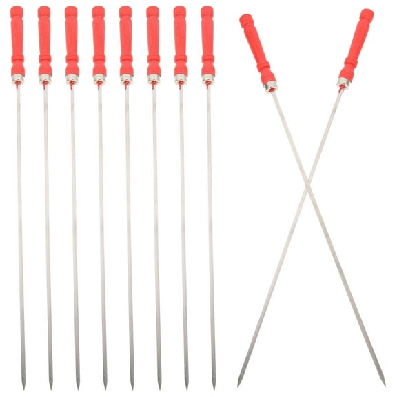 SWETRACE Stainless Steel BBQ Sticks Grilling Camping Silver 10pcs