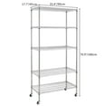 thumbnail image 4 of Tcbosik 5-Tier Metal Wire Shelving on Wheels, Rolling Storage Shelves with Adjustable Shelves, Display Rack for Kitchen, Living Room, Basement, Silver, 4 of 12
