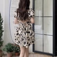 thumbnail image 4 of Womens Design Bow Backless skirt Fashion Floral Short sleeves Dress, 4 of 9