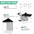 thumbnail image 6 of INTER HUT 5x5 Outdoor Pop up Canopy Gazebo with One Removable Sidewall, Instant Easy Set up Outdoor Canopy Commercial Sun Shelter with Carry Bag, Black, 6 of 9