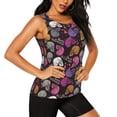thumbnail image 2 of Xecao Halloween Skeleton print women's scoop neck, loose-fit workout tank tops for the gym., 2 of 9