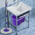 thumbnail image 3 of 3ox 360 Degree Rotating Head Easy Spin Floor Mop Bucket + 2x Head Microfiber Spinning Heads Purple, 3 of 5