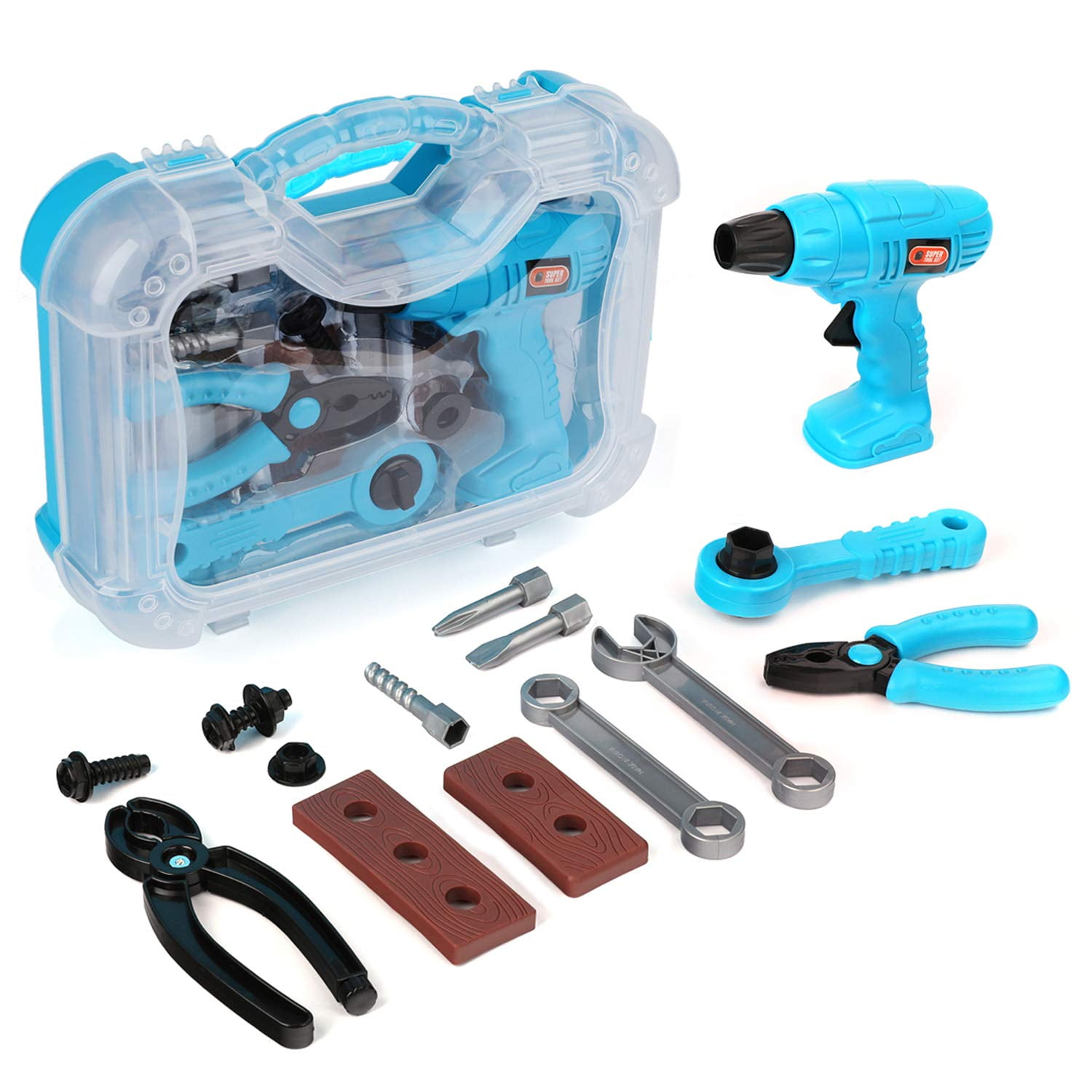 Repair Toy Tools Set Kids Gift Preschool Pretend Play 14pcs Plastic Screwdriver 