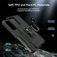 thumbnail image 4 of Elegant Choise Phone Case with Ring Stand for Samsung Galaxy A54 5G Shockproof Armor Cover, Black, 4 of 15