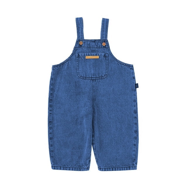 Jeans à Bretelles pour Enfants Garçons Anniversaire Simple Denim Facile d'Entretien Résistant aux Déchirures Randonnée 5-6 Ans