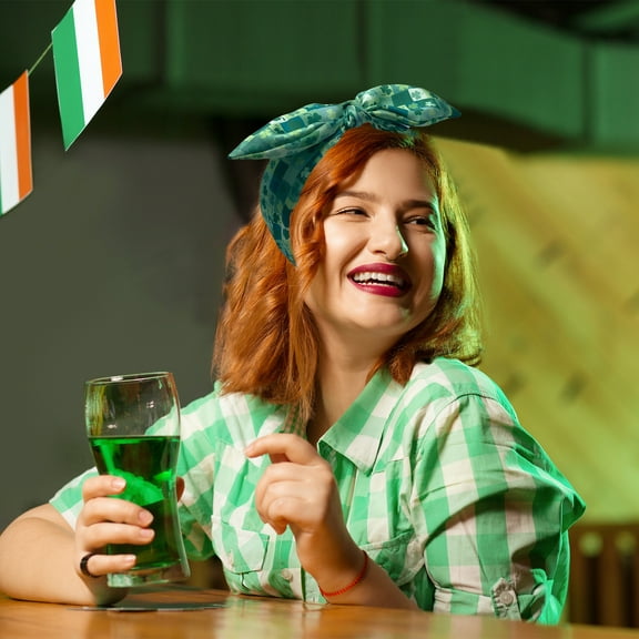 St. Patrick's Day Headdress Bow Hair Tied, Irish Green Shamrock Headbands, Shamrock Headbands St Patricks Hair Accessories for Women