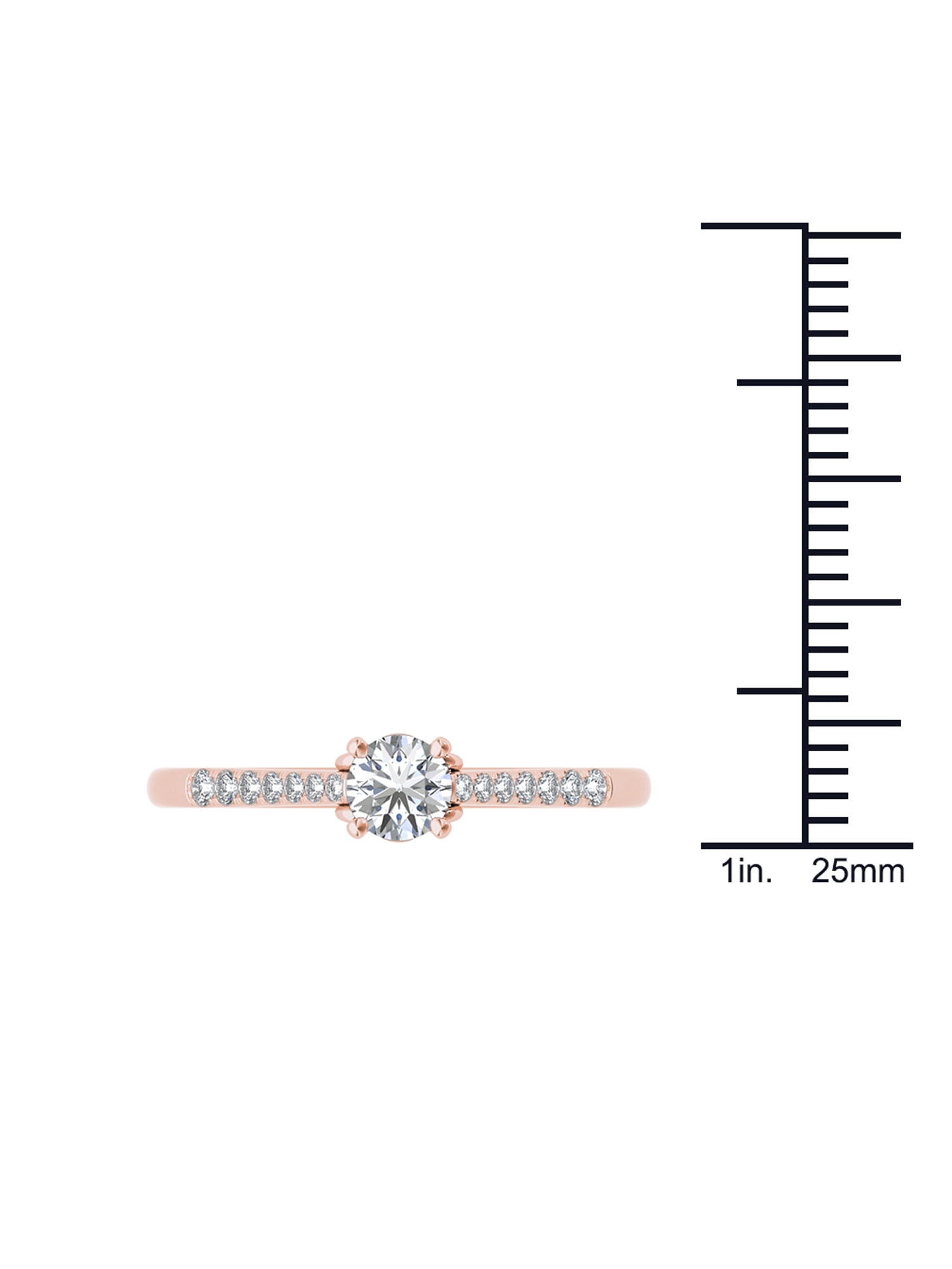 1/2 Carat T.W. Diamond 10kt Rose Gold Solitaire Engagement Ring