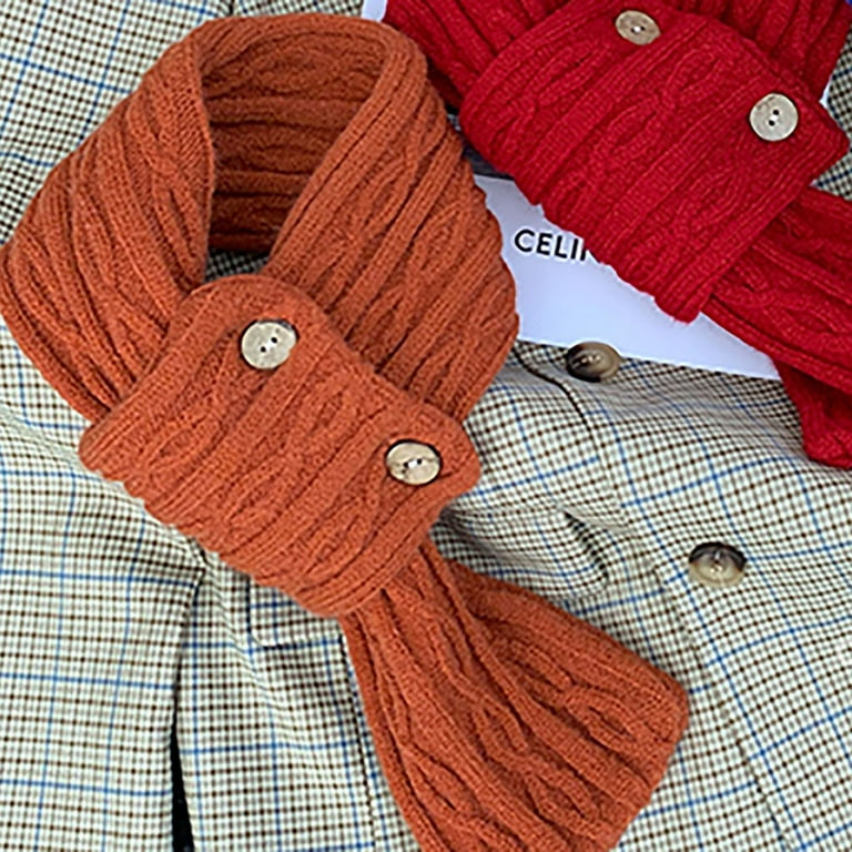 Kayannuo Clearance Women's Autumn And Winter Solid Small Scarf Cute Girl Versatile Warm Neck Protection Knitted Wool Neck Scarf Christmas Gifts Kayannuo Clearance Women's Autumn And Winter Solid Small Scarf Cute Girl Versatile Warm Neck Protection Knitted Wool Neck Scarf Christmas Gifts