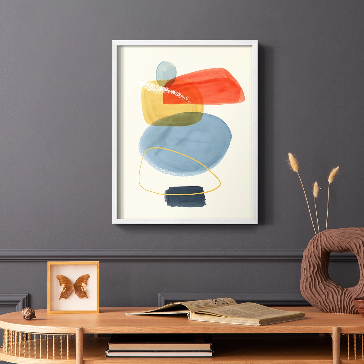 Bright Color Bundle I Framed Print in White Solid Wood Framed Print No Nail Hanging