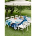 thumbnail image 4 of Outdoor Tablecloth with Umbrella Hole for Patio/Picnic/Party/Camping, Blue Marble Stone Waterproof Table Cloth Rectangle Table Cover Washable, Ink Splash Country Marble Abstract (60"x 120"), 4 of 8