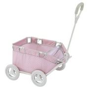 Penelopes Petite Polka Dots Baby Doll & Toy Wagon, Pink/Gray