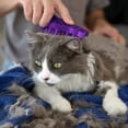 thumbnail image 3 of KONG ZoomGroom Cat Grooming Brush, Reduces Hairballs, Purple, 3 of 7