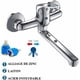 thumbnail image 2 of Grifo de cocina de pared, grifo mezclador para fregadero, grifo mezclador monomando de pared, caño giratorio de 360 grados, acero inoxidable para cocina, baño, fregadero (plata), 2 of 5