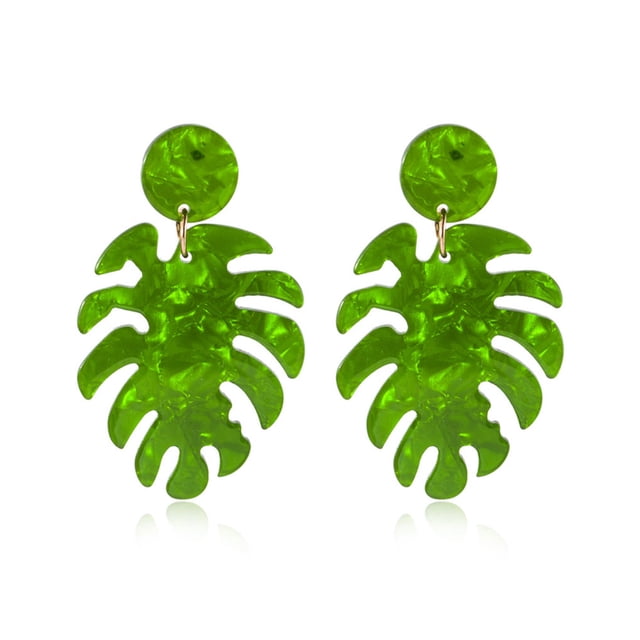 Sonducket Gancho para la oreja en forma de hoja, decoraciones para mujer, pendiente colgante de acrílico, accesorios populares, pendientes colgantes para Ropa, zapatos y accesorios Miscelánea Verde Sonducket AP010377-02