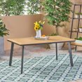 thumbnail image 2 of Tabby Outdoor Aluminum and Faux Wood Dining Table, Natural and Gray, 2 of 7
