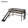 thumbnail image 4 of Tcbosik Twin Size Wood Loft Bed with Slide and Ladder, No Box Spring Needed, Espresso, 4 of 8