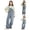 czb# Light Blue618, variant on CUZIBR Girls Toddler Teens Denim Overalls Jumpsuit Solid Color Adjustable Strap Classic Front Pocket Straight Leg Vintage Outfit Summer Suspender Trousers Jeans Cozy Daily Wear,Light Blue,8-9 Years