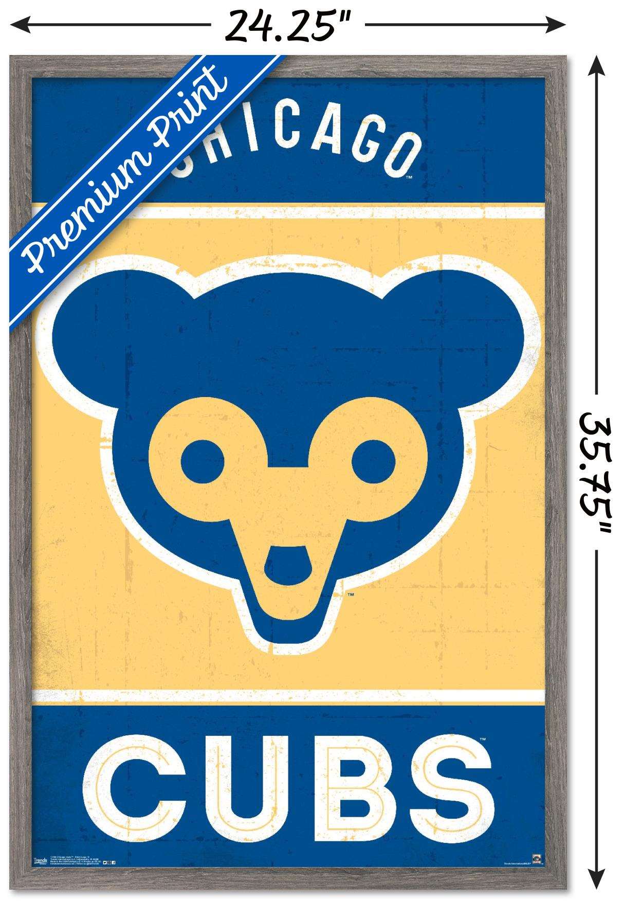 MLB Chicago Cubs - Retro Logo 14 Wall Poster, 22.375" x 34", Framed