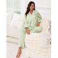 thumbnail image 4 of Silk Satin Pajamas for Women Set 2 Piece Silk Pjs Long Sleeve Top Cozy Sleepwear Silky Pajamas, 4 of 6
