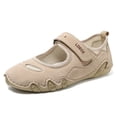 thumbnail image 5 of ZELAND Women's Plus Size Leather Outdoor Casual Walking Shoes, Breathable Summer Sport Flats with Magic Tape Hook-and-Loop Closure, 5 of 5