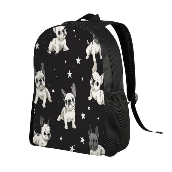 Cute Pug Dog Printed Backpack Double Shoulder Backpack Durable, Spacious, Ergonomic Design for Travel, Work & Outdoor Use