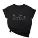 thumbnail image 1 of Tops de Cuello Alto para las Mujeres Amante Impreso Camiseta Cuello Redondo Manga Corta, Poliéster Spandex, 1 of 7