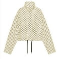 thumbnail image 5 of Generic Women's Casual Jackets Polka Dot Stand Collar Jackets Drawstring Hem Cropped Zip Up Coats Fall Winter Outerwear, 5 of 5