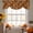 Brown, Amber, Tan, variant on Warm Brown Checked Tie Up Valance Curtains for Windows, Kitchen Curtains Window Treatments, Fall Farmhouse Buffalo Plaid Short Window Shades Valances for Bedroom Bathroom Cafe 54"x18"