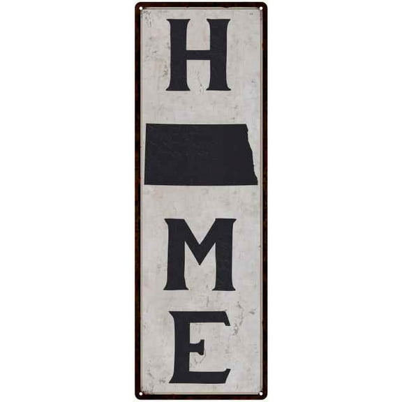 North Dakota is My Home Vintage Chic Wall Decor 8x24 Metal Sign 108240025033