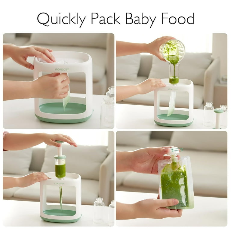 BPA-vrij Knijpzakjes Baby Squeeze Station Voor Het Zelf Maken Van Babyvoeding Met Opbergzak Vers Fruit 20x20x8cm OhhGo Draagbaar Voedingsstation