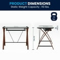 thumbnail image 3 of Glass Computer Desk with Pull-Out Keyboard Tray and Crisscross Frame, 3 of 8