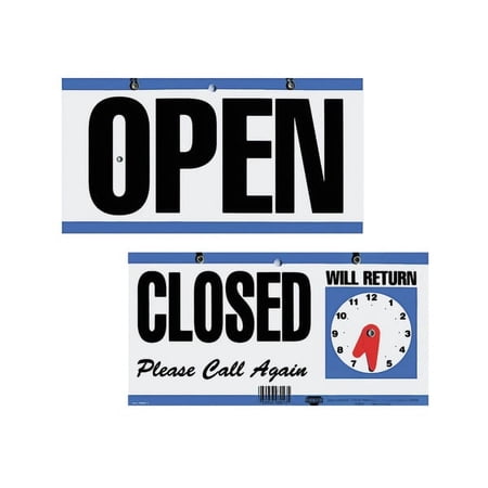 Cosco® Open/Closed/Will Return With Clock Sign, 6 x 11 1/2