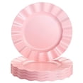thumbnail image 2 of Elegant Plastic Plates for Party with Scalloped Rim (10 PC), Disposable Heavy-Duty Cake Plates for Wedding Reception - 8.75”, Fancy Plastic Dinnerware Sets for Baby Showers, Birthdays & Events - Pink, 2 of 4
