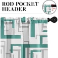 thumbnail image 5 of 36 Inch Kitchen Curtains Teal and Grey Geometric Abstract Art Window Curtains and Valances Set of 3, White Modern Art Background Short Tier Curtain for Kitchen,Vintage Small Kitchen Decor, 5 of 6