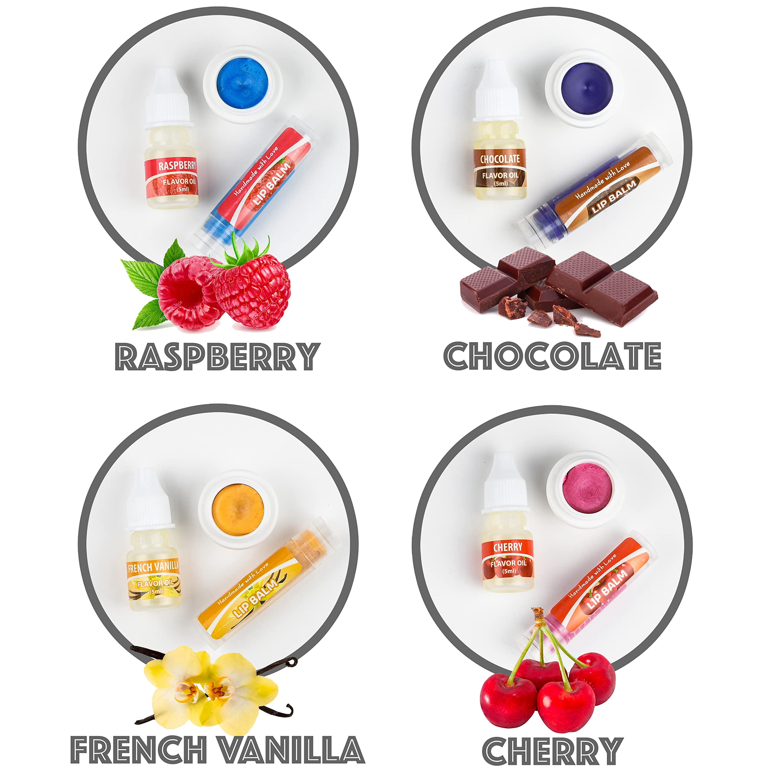 Keff DIY Lip Balm Making Kit Raspberry Scent 100% Natural for Kids Girls Teenagers 1 Pack